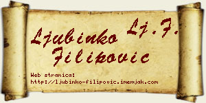 Ljubinko Filipović vizit kartica